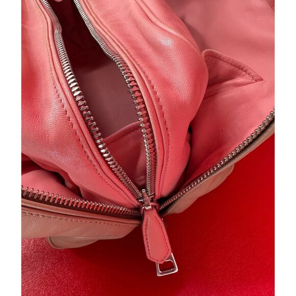 Prada Inside Bauletto Soft Taupe & Pink Calfskin Stylish Shoulder Crossbody Bag - Picture 13 of 16